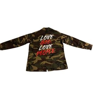 Kingdom Culture Love God Love People Camo jacket Camouflage Utility Shirt Small
